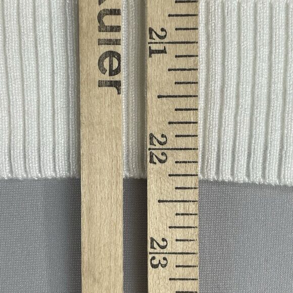 Marled Short Sleeve Sweater Women's Small Ivory Navy Stripped Preppy Basic - Picture 10 of 14